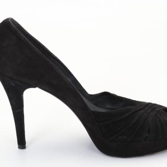 Stuart Weitzman Suede Peep Toe Heels - Size‎ 9.5 - Picture 3 of 8